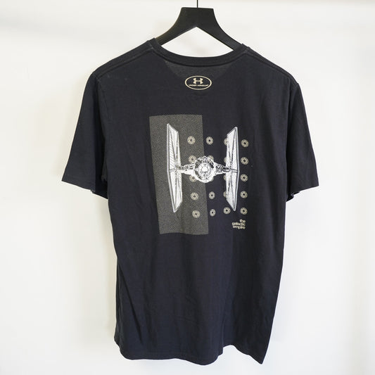 (M) Star Wars Tie Fighter Under Armour T-Shirt Men's M Black Heatgear