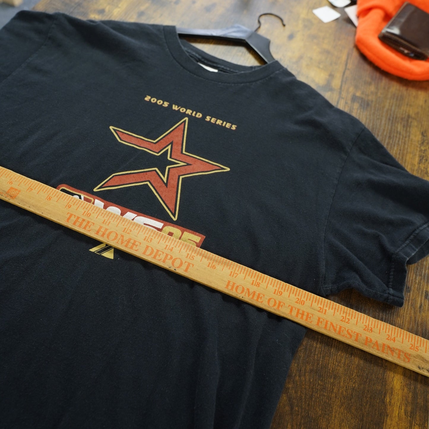 (L) Vintage Houston Astros Black Logo T-Shirt Black 2005 World Series Y2K
