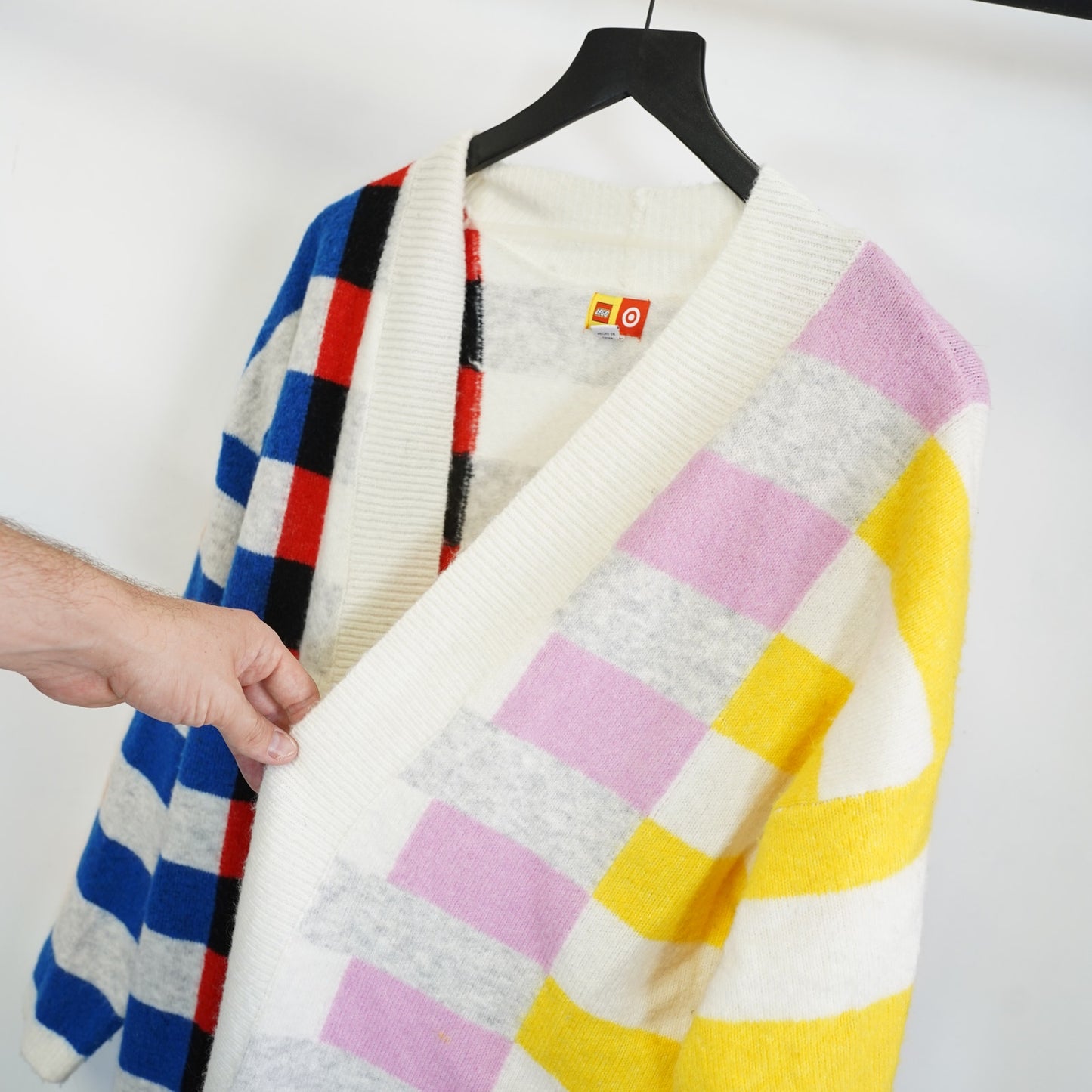 (L) LEGO Collection x Target Brick Striped Duster Cardigan Knit Sweater Size L