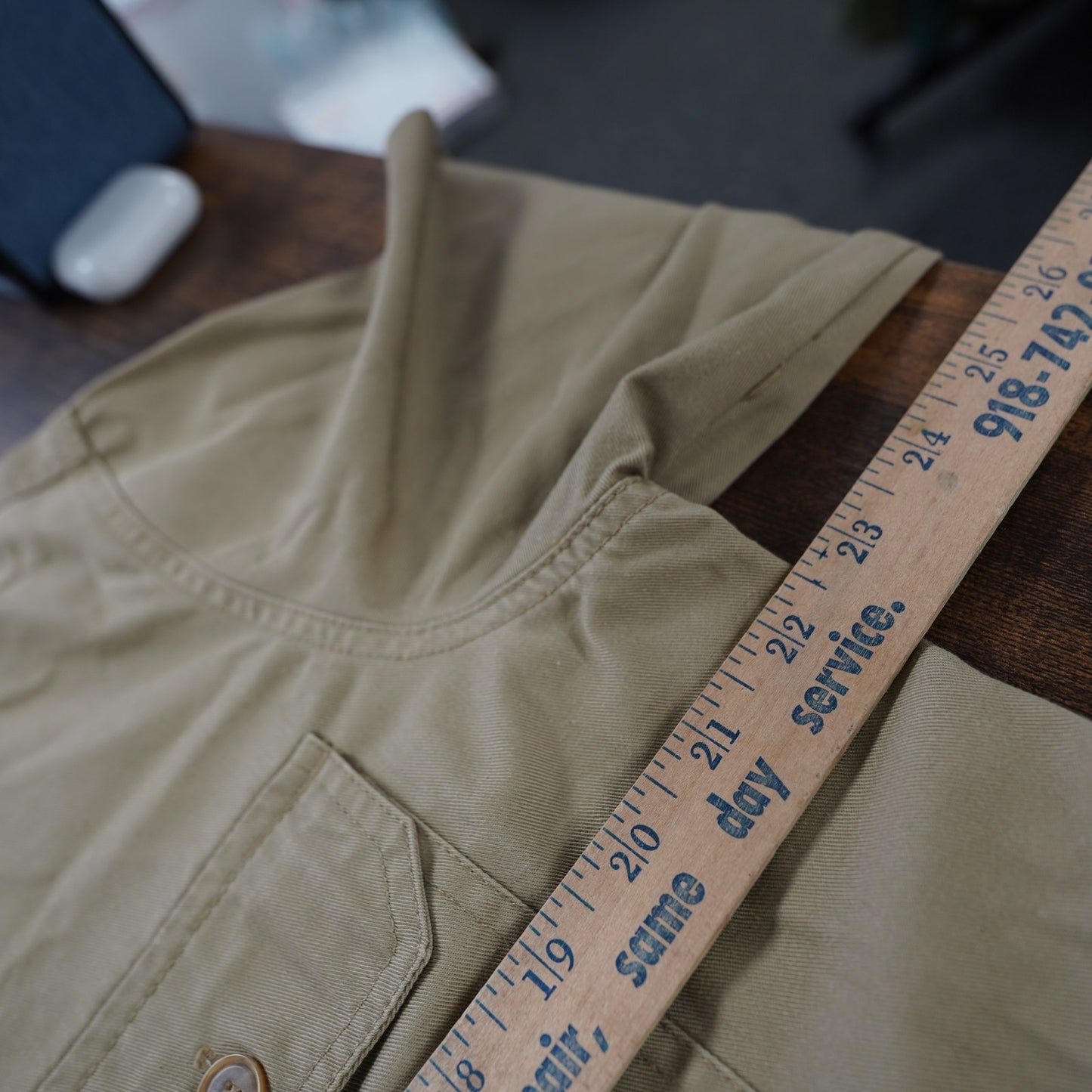 (L) True Vintage 1970s Sears Sportsman Field Hunting Shirt Men's L Khaki Work Shirt