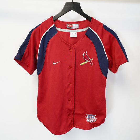 (Boys S) Vintage Nik St. Louis Cardinals Sewn Baseball Jersey Boys S 4-6 Red MLB Y2K