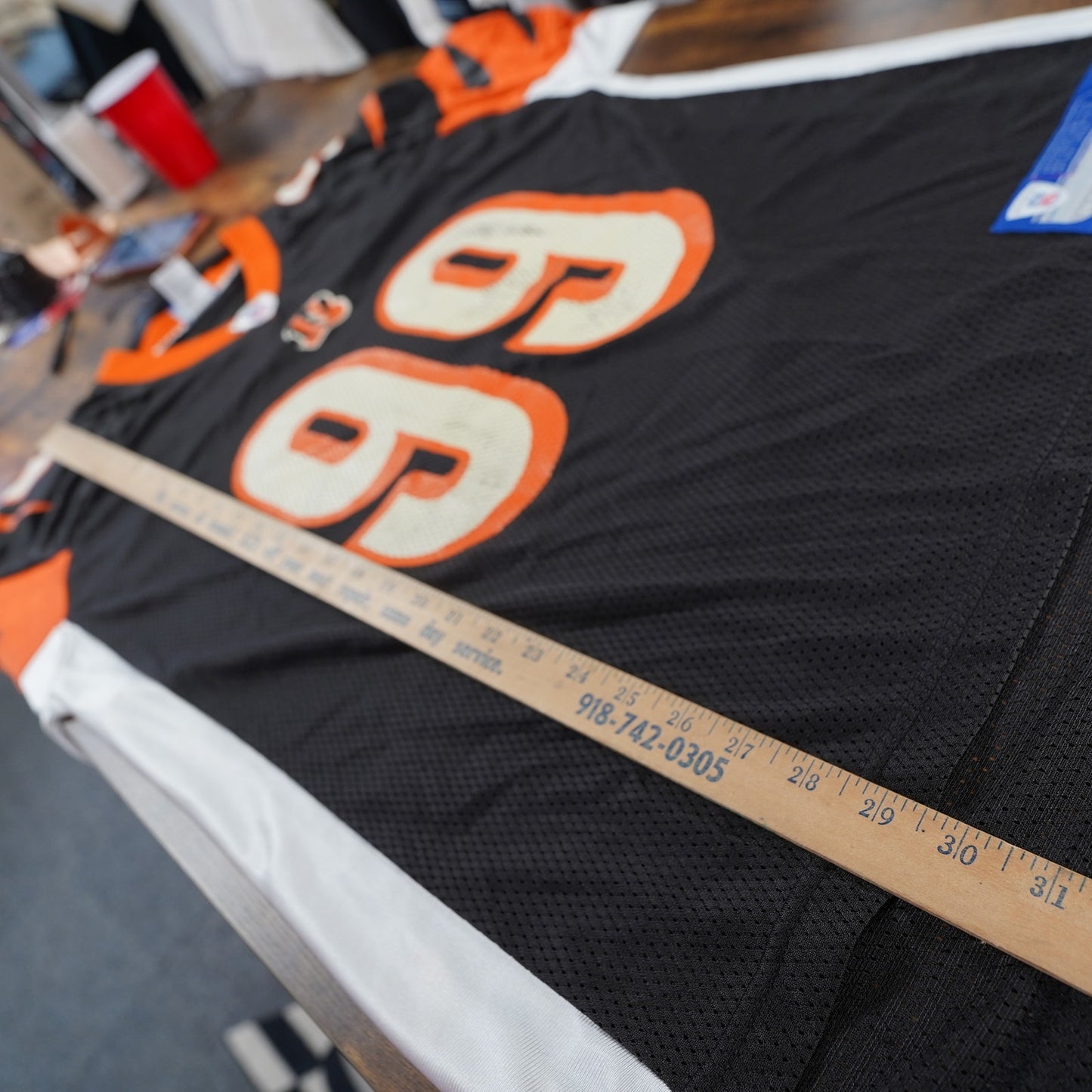 (L) Vtg Cincinnati Bengals Reebok David Pollack Football Jersey Men's L NFL Black