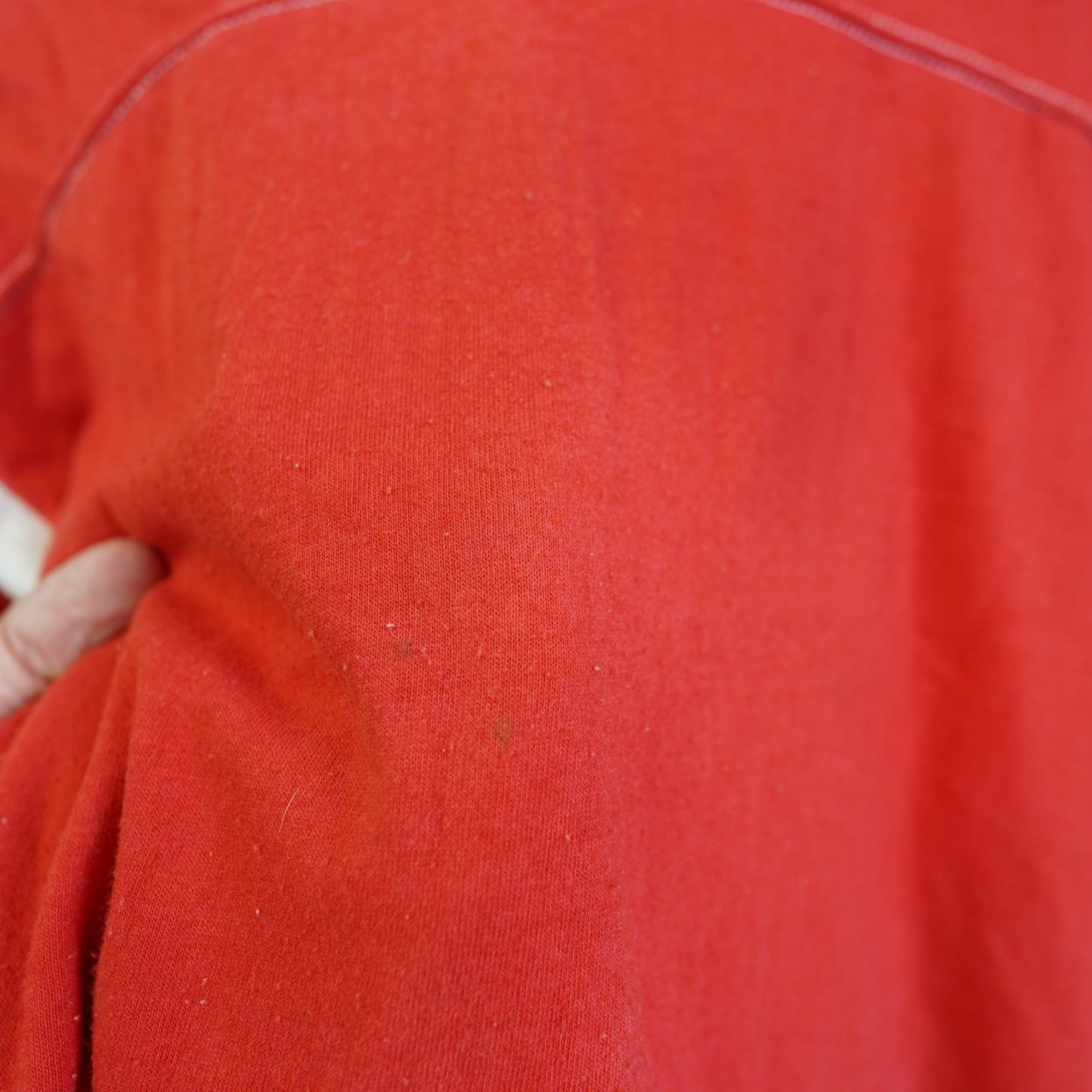 (L) True Vintage 1970s Blank Football Jersey Men's L Red Medallion 3/4 Sleeve