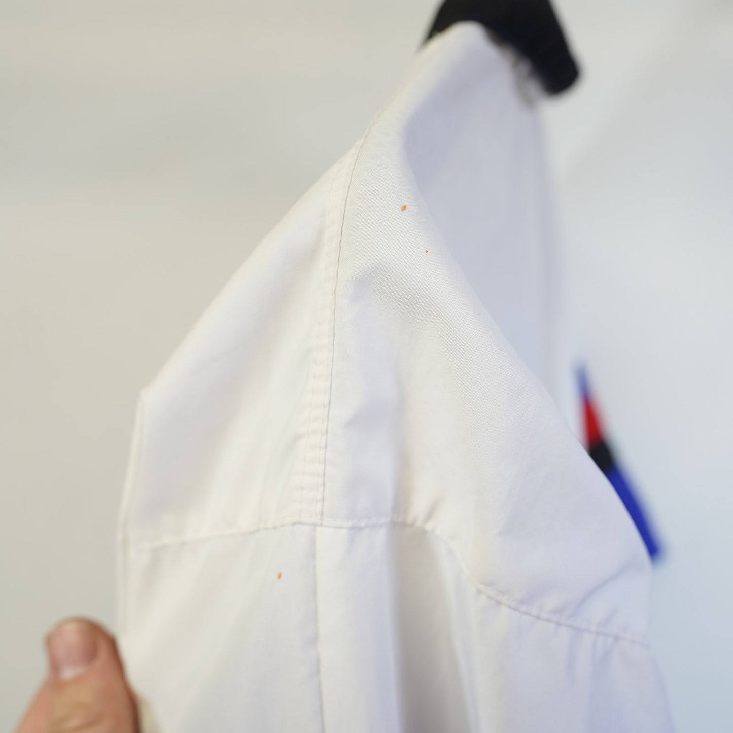 (M) Vintage 90s Adidas Windbreaker Jacket Men's M Full Zip White Blue