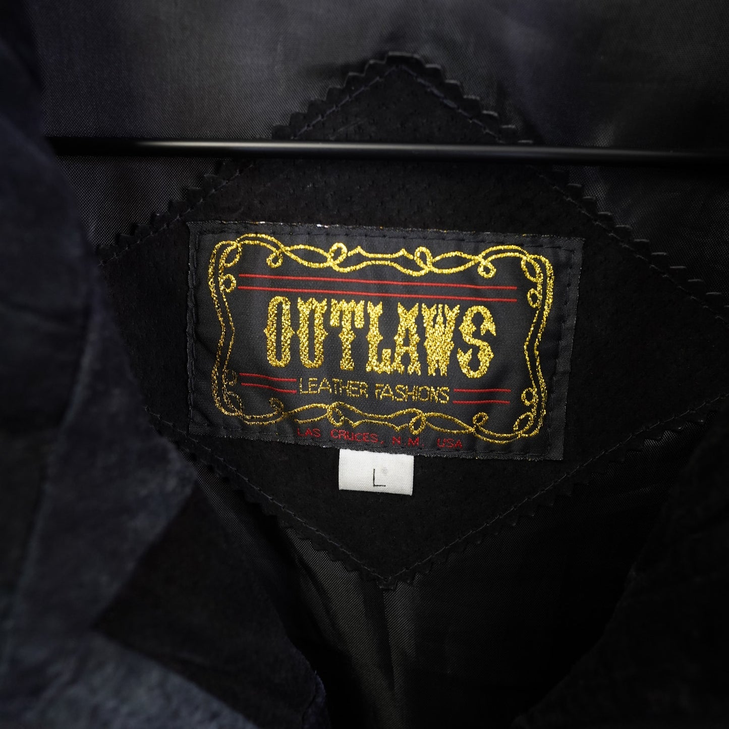 (L) Vintage Outlaw Leathers Patchwork Black Suede Biker Bomber Jacket Men's L 90s