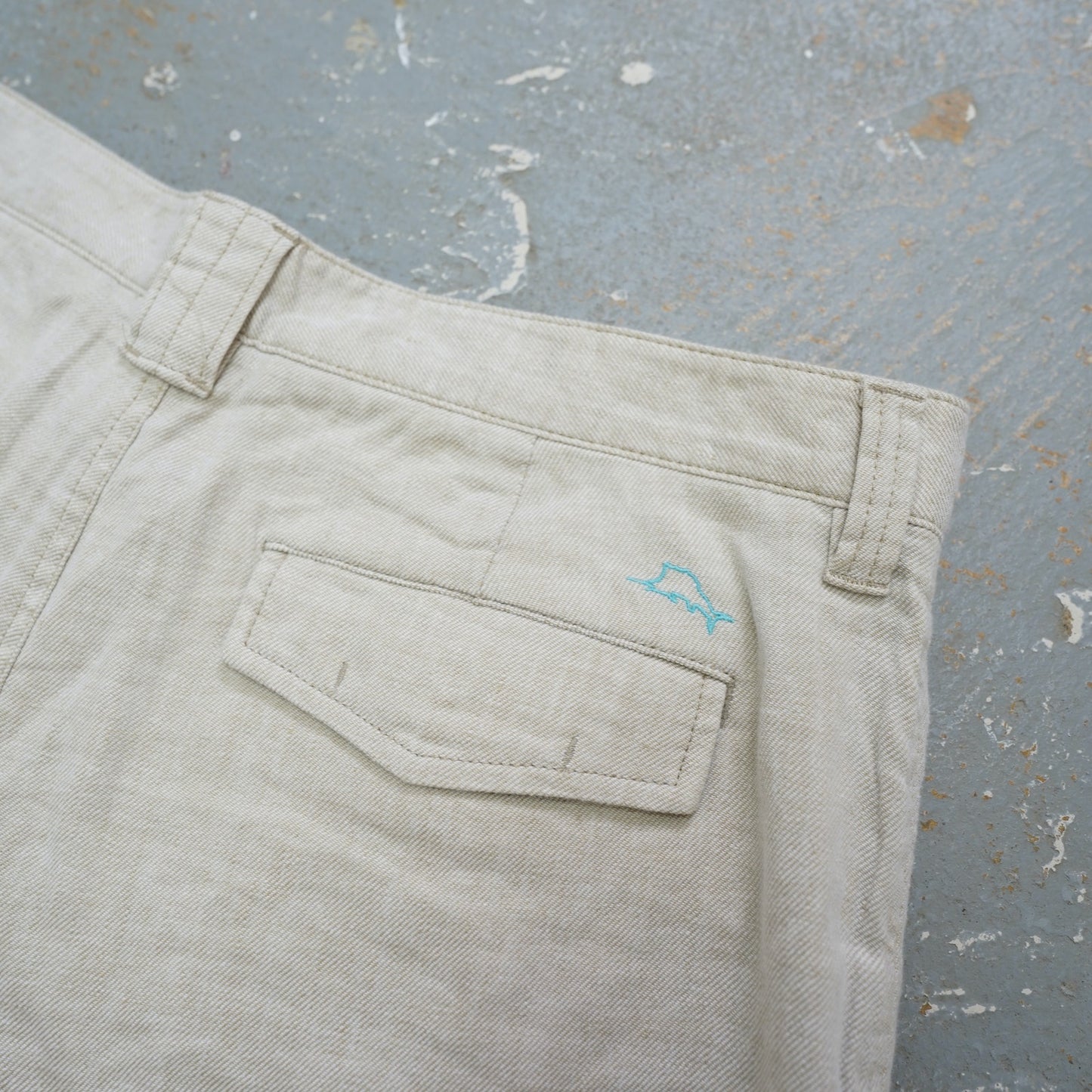 (Sz. 35) Tommy Bahama Beige Linen Blend Shorts Men's Sz 35 Preppy Casual Tan Beach