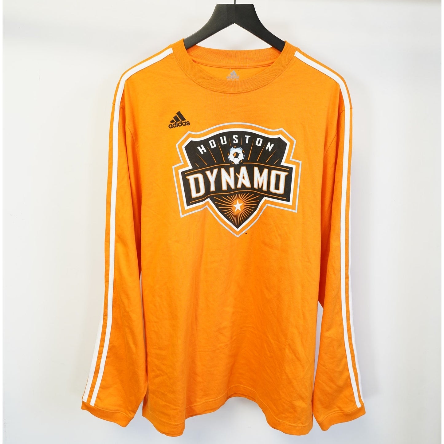 (L) Vintage Adidas Houston Dynamo Adidas LS Soccer T-Shirt Men's L Orange MLS Futbol