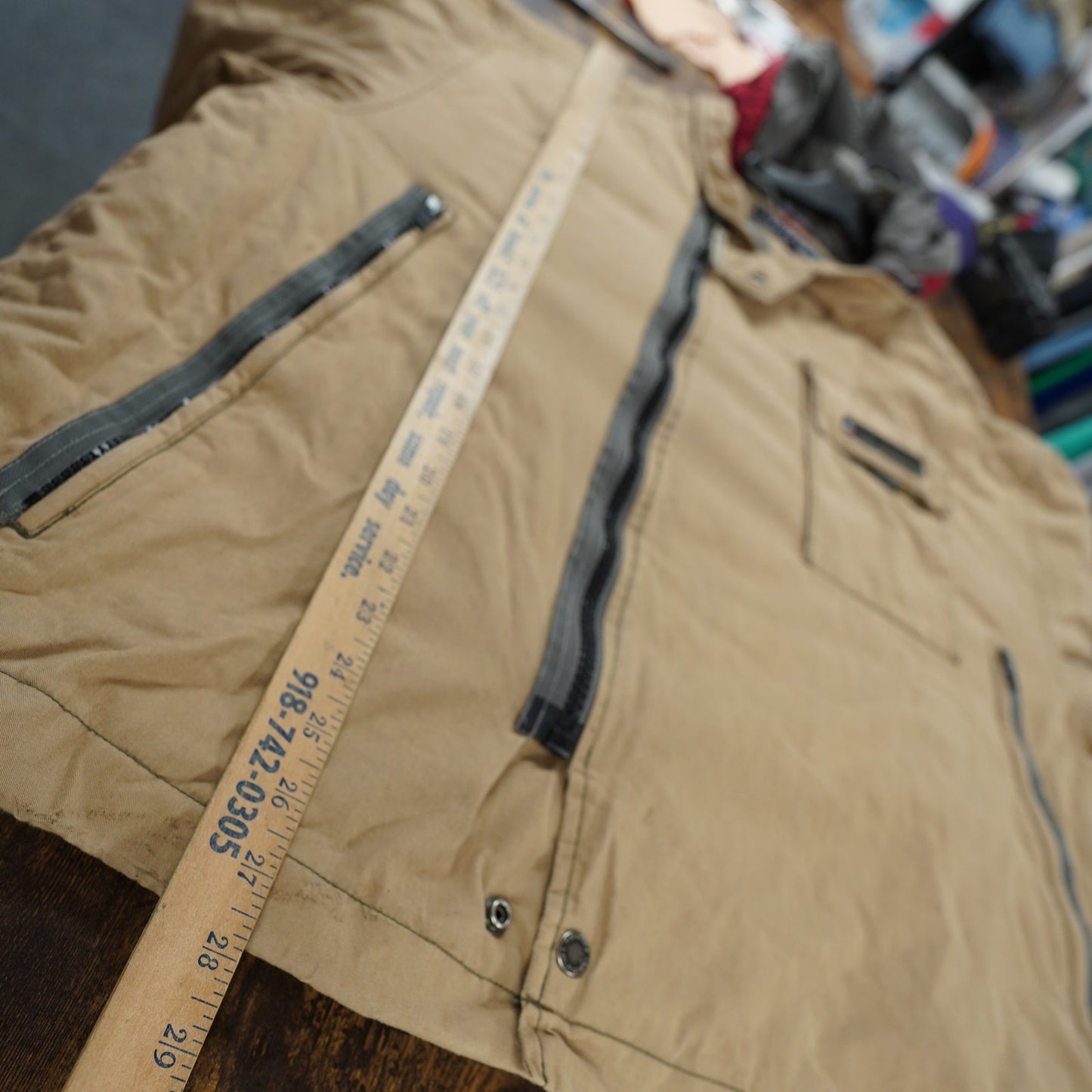 (XXL) Vintage Tommy Hilfiger Technical Jacket Asymmetric Utility 90s Men's XXL Y2K Tan