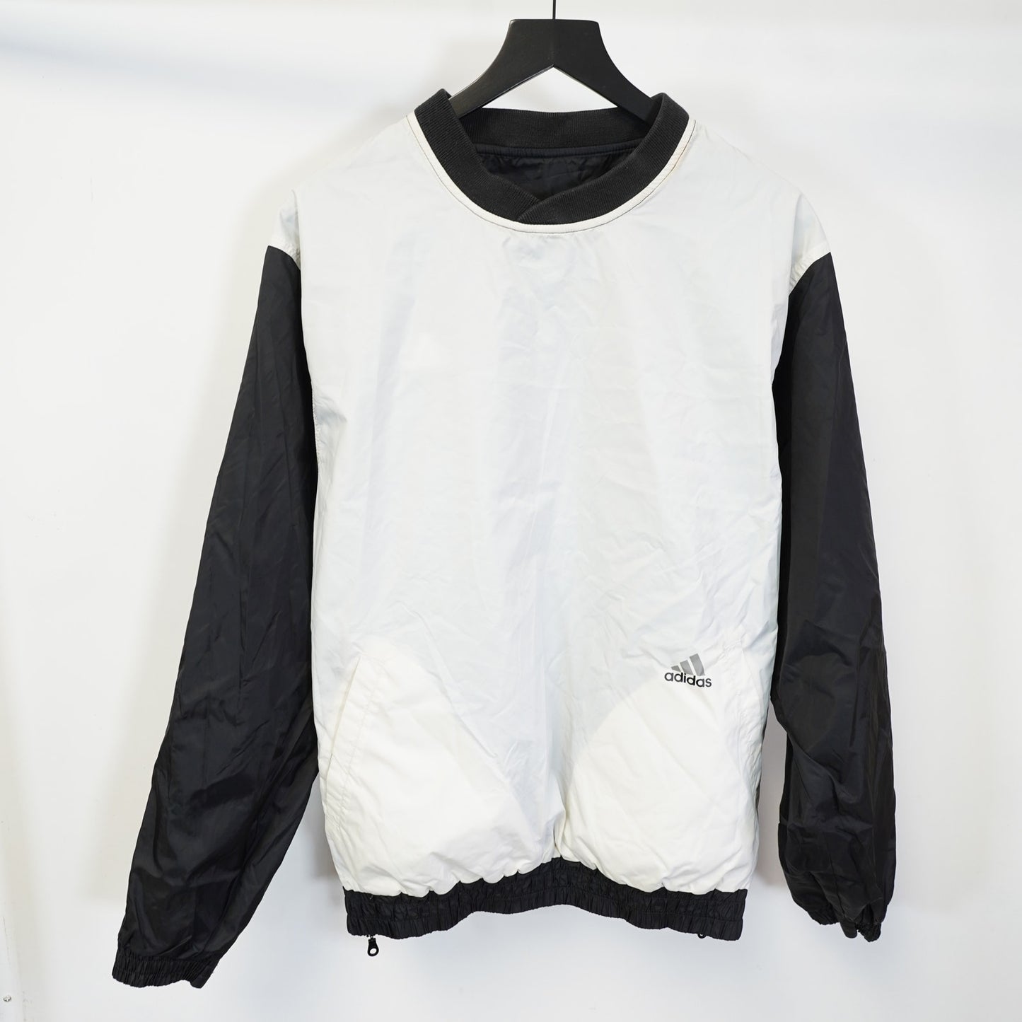 (M) Vintage Adidas Reversible Y2K Pullover Windbreaker Jacket Men's M Black White