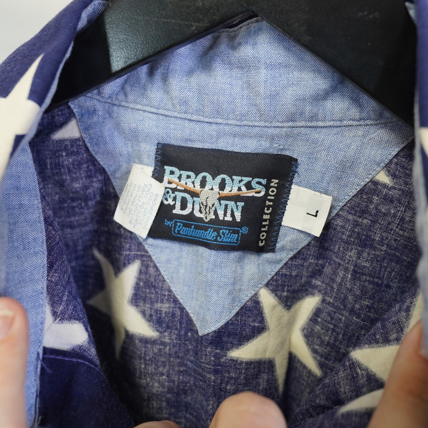 (L) Vintage Brooks & Dunn Pearl Snap American Flag Star Vest Men's L 90s Western