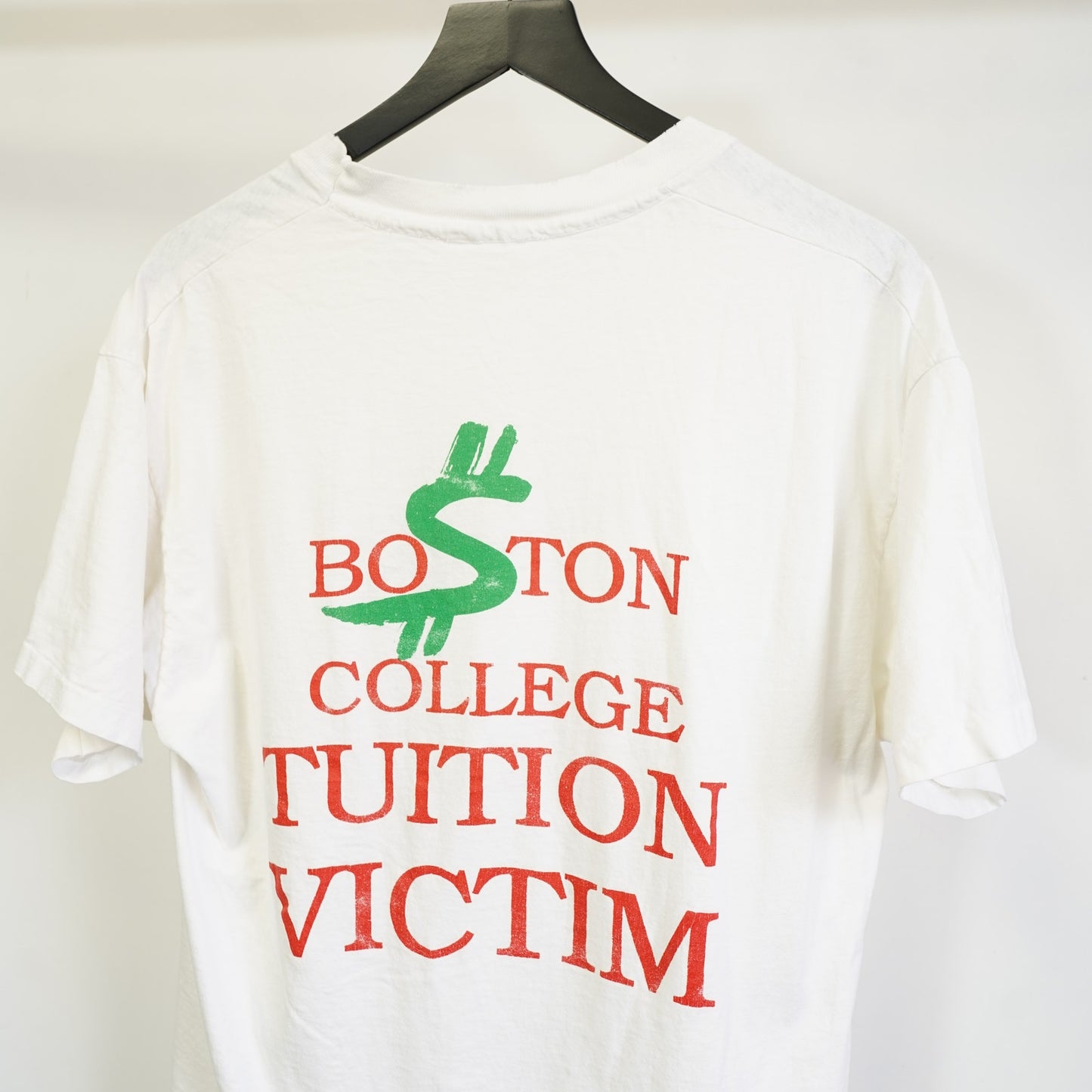(L) Vintage Boston College Tuition Victim 90s Jesus Priest T-Shirt Men's L White