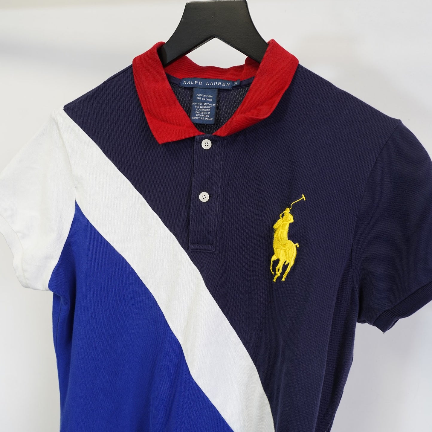 (Girls XL) Vtg Polo Ralph Lauren Big Pony Girls XL Tennis Dress Blue Colorblock Preppy Glam