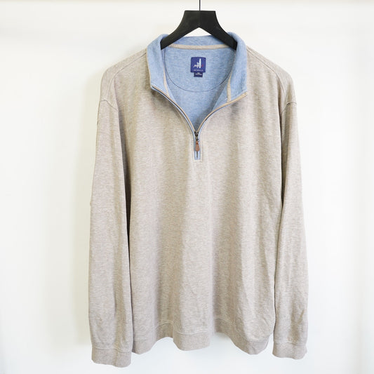 (XXL) Johnnie-O 1/4 Zip Pullover Sweater Men's XXL Light Brown Sully Preppy Casual