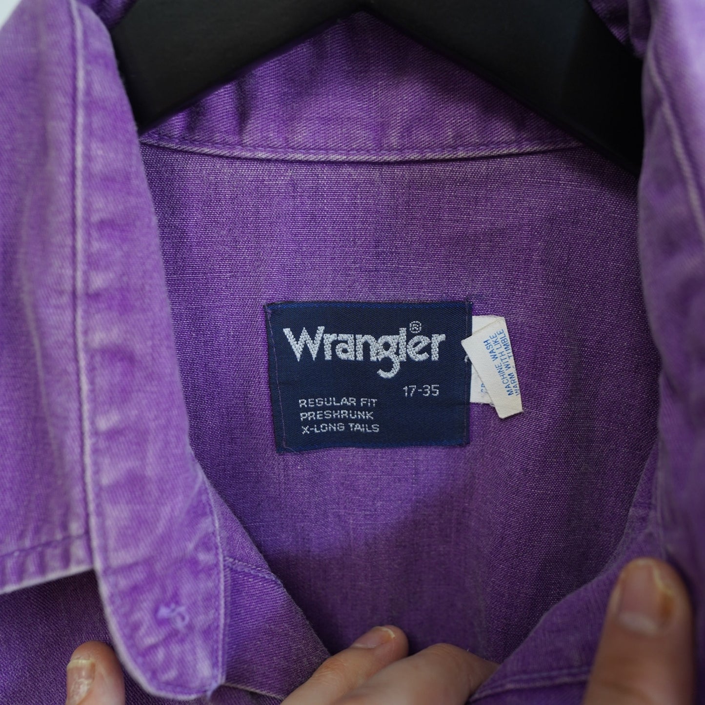 (XL) Vintage Wrangler Brush Popper Western Button Up Men's XL Purple Cowboy 90s