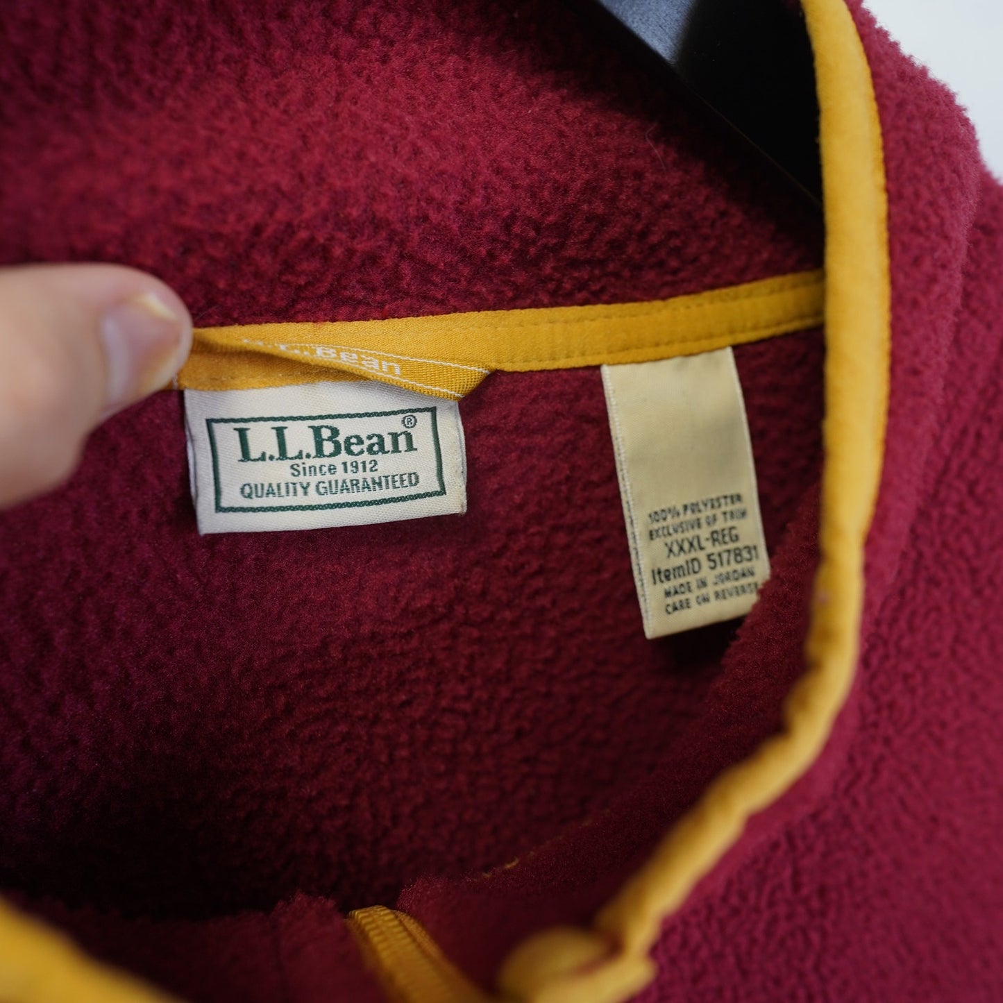 (3XL) L.L. Bean Fleece Sherpa 1/4 Zip Sweater Hybrid Pullover Men's 3XL Red Green Hike