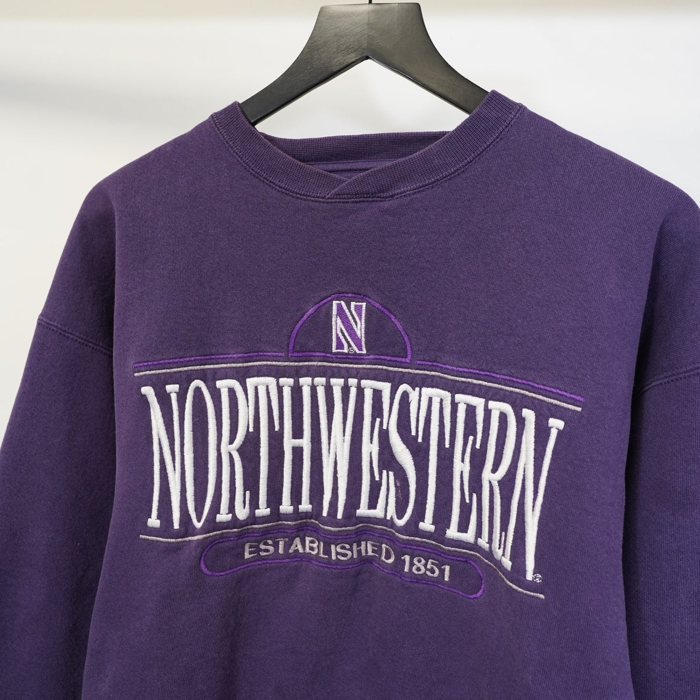 (L) Vintage Northwestern University Wildcats Sweatshirt Men's L Purple Galt Sand 90s