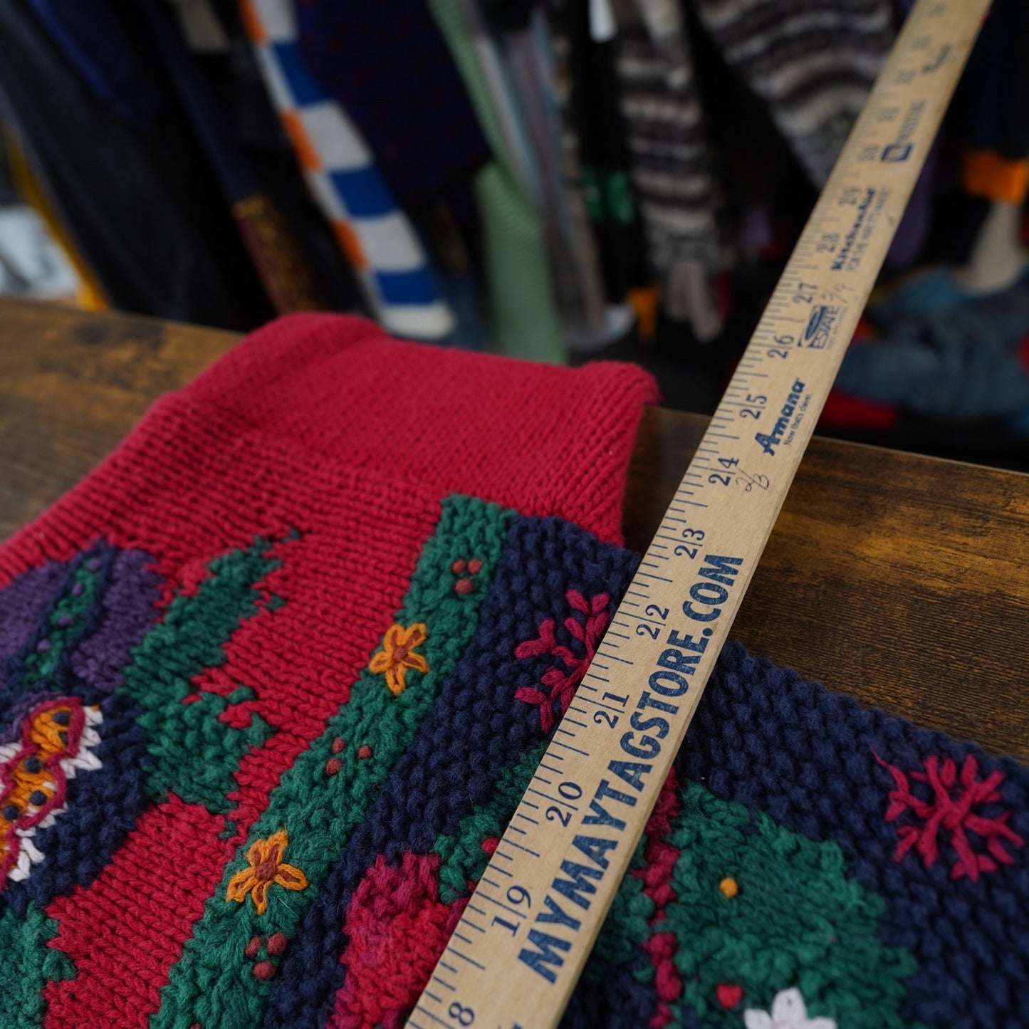 Vintage Wip Stitch Knit Holiday Christmas Sweater 90s Women's M Santa Frosty Red