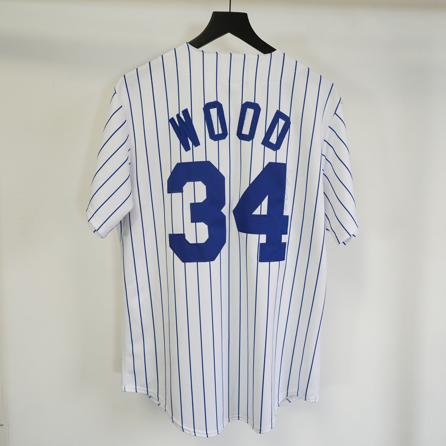 (M) Majestic Chicago Cubs Pinstripe Kenny Wood Authentic Vintage MLB Jersey