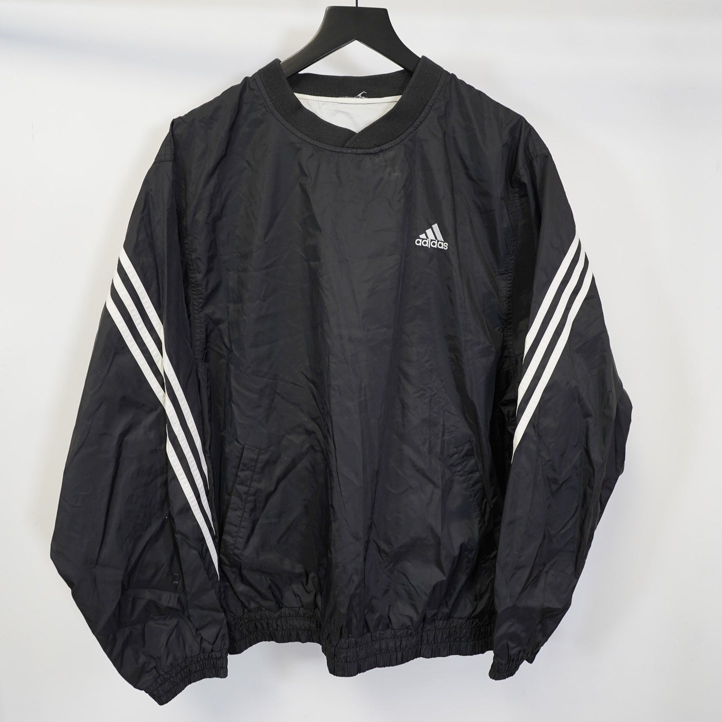 (M) Vintage Adidas Reversible Y2K Pullover Windbreaker Jacket Men's M Black White