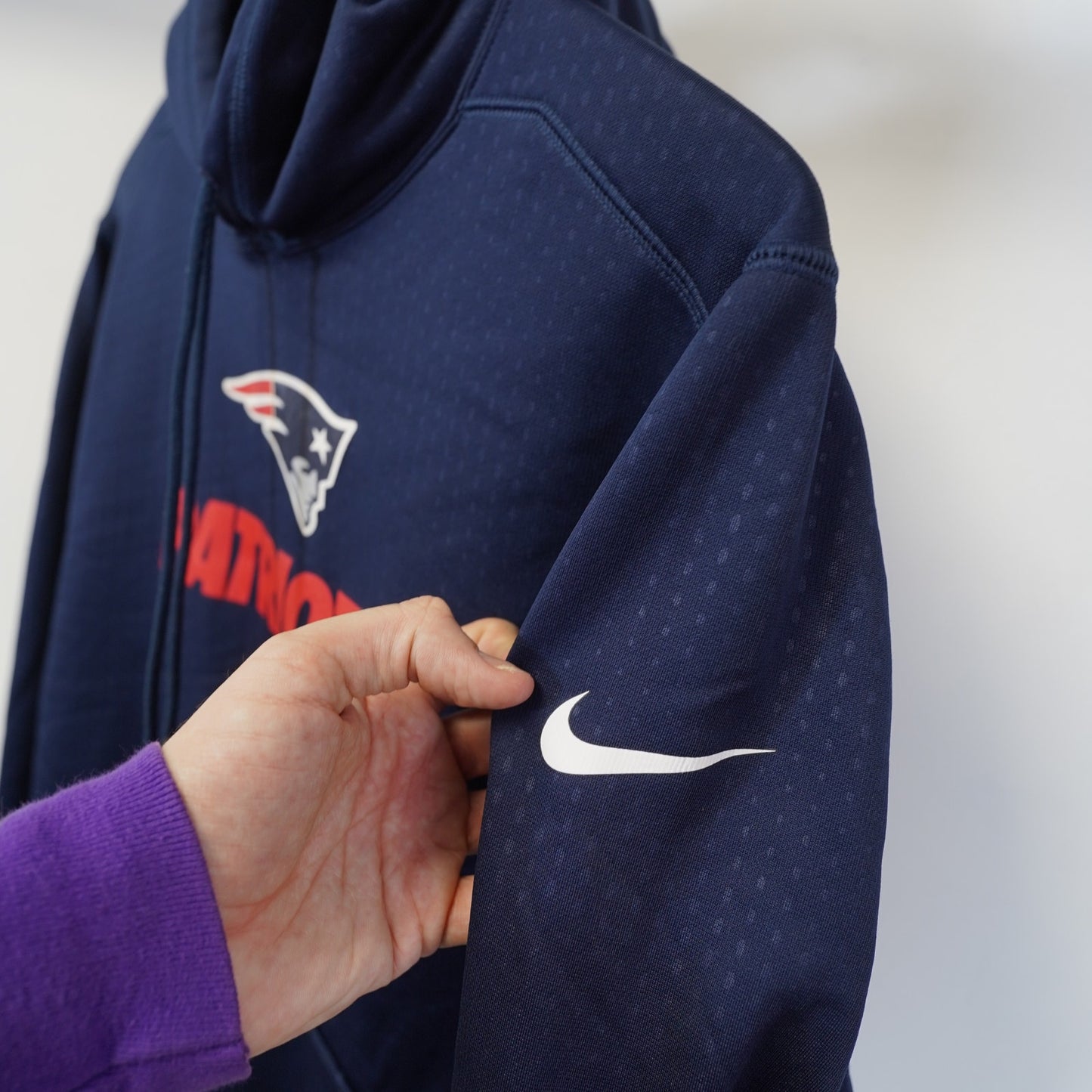 (M) New England Patriots Nike Therma-Fit Hoodie Men's M Navy Blue NFL
