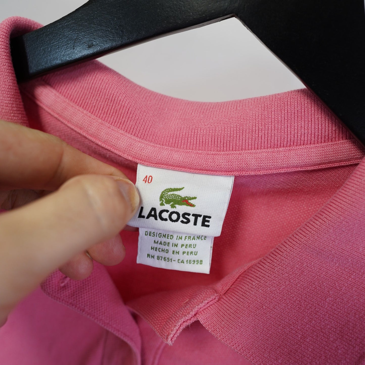 (Women's S) Lacoste Pink Longsleeve Polo Shirt Women's S Preppy Y2K 2000s