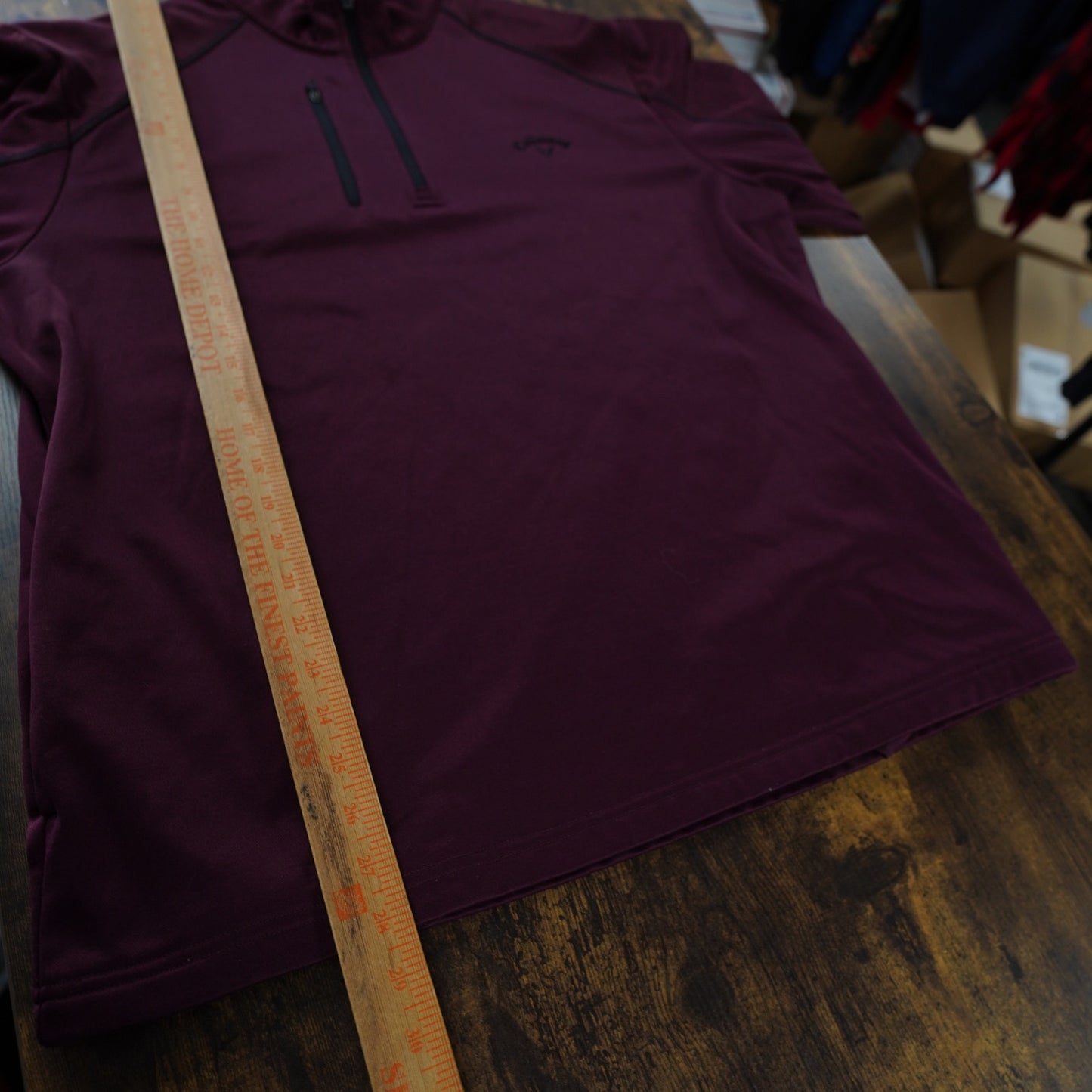 (L) Callaway Golf 1/4 Zip Pullover Performance Athletic Sweater Jacket Maroon