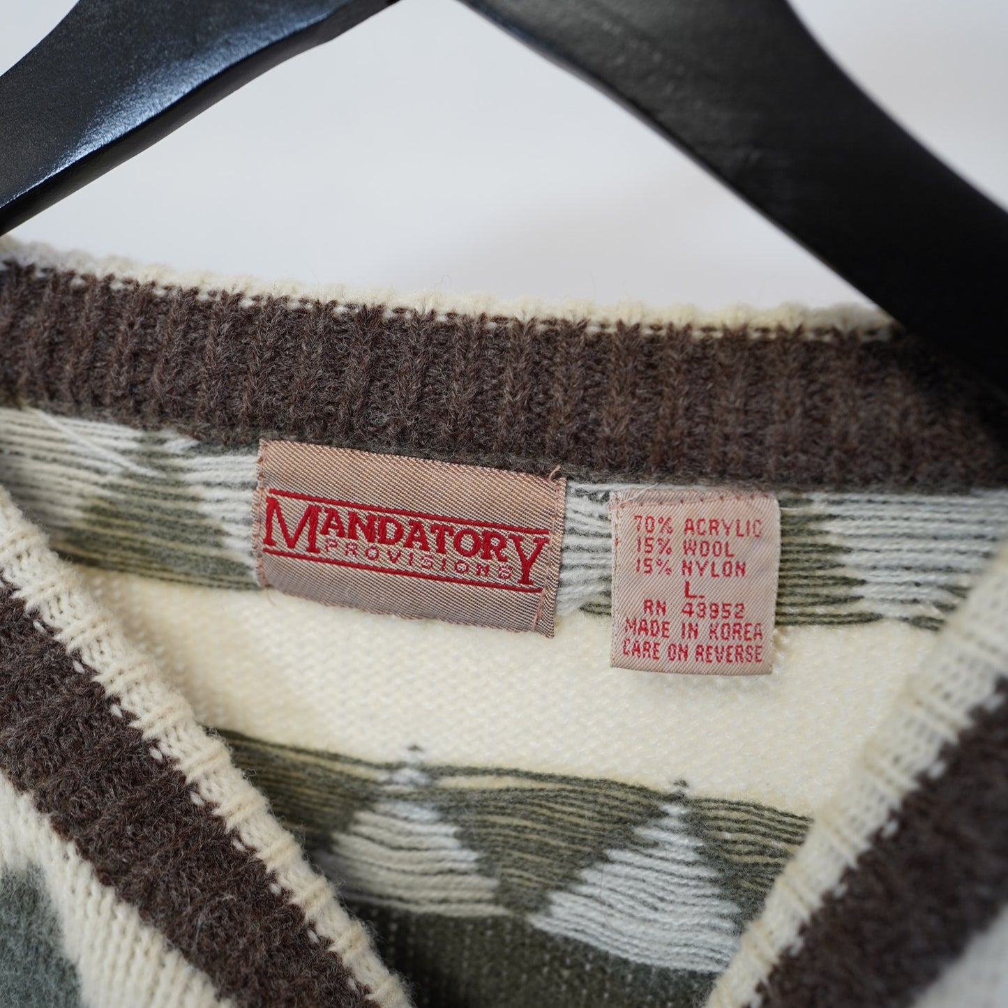 (L) Vintage Mandatory Provisions Knit Aztec Sweater Men's L 90s Southwestern Festive