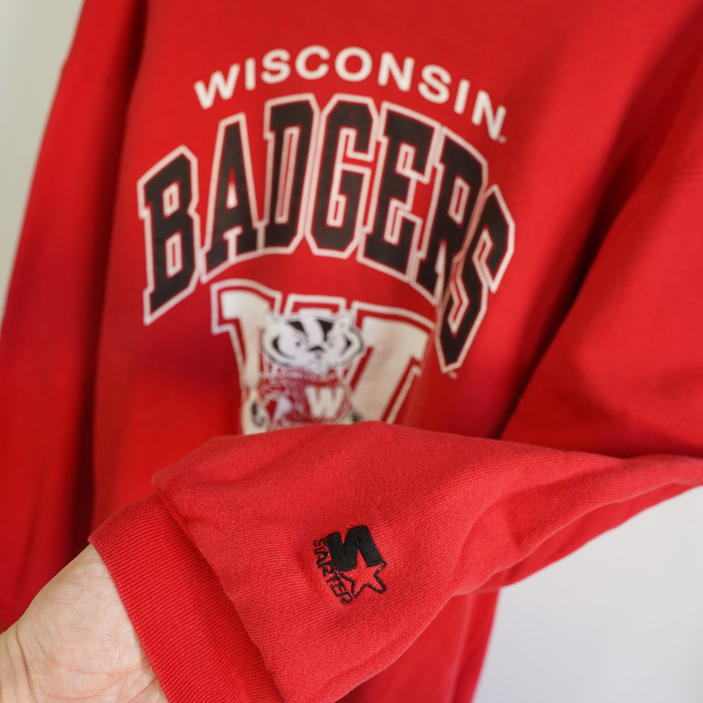 (XL) Vintage Wisconsin Badgers Starter Sweatshirt Men's XL Red 90s Crewneck
