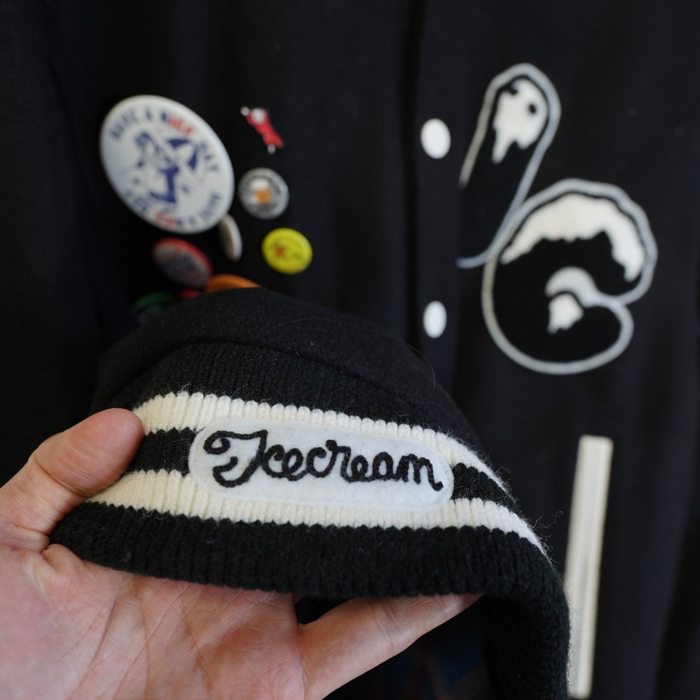 (XL) Ice Cream Billionaire Boys Club Varsity Bomber Jacket Men's XL Y2K Pharrell 2000