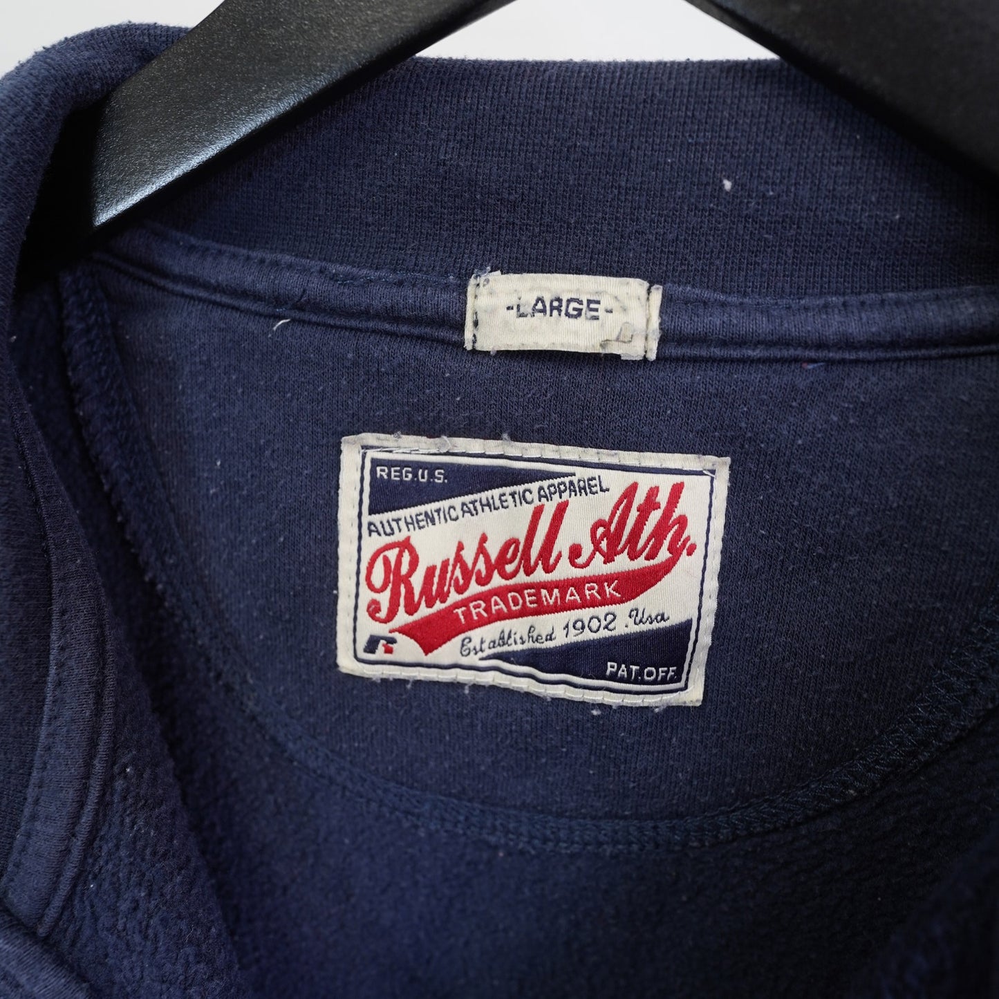 (L) Vintage Russell Athletic Sewn Full Zip Jacket Men's L Navy Blue Retro Utility