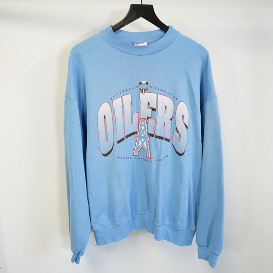 (XXL) Vintage Houston Oilers 90s Hanes Crewneck Sweatshirt Men's XXL Columbia Blue