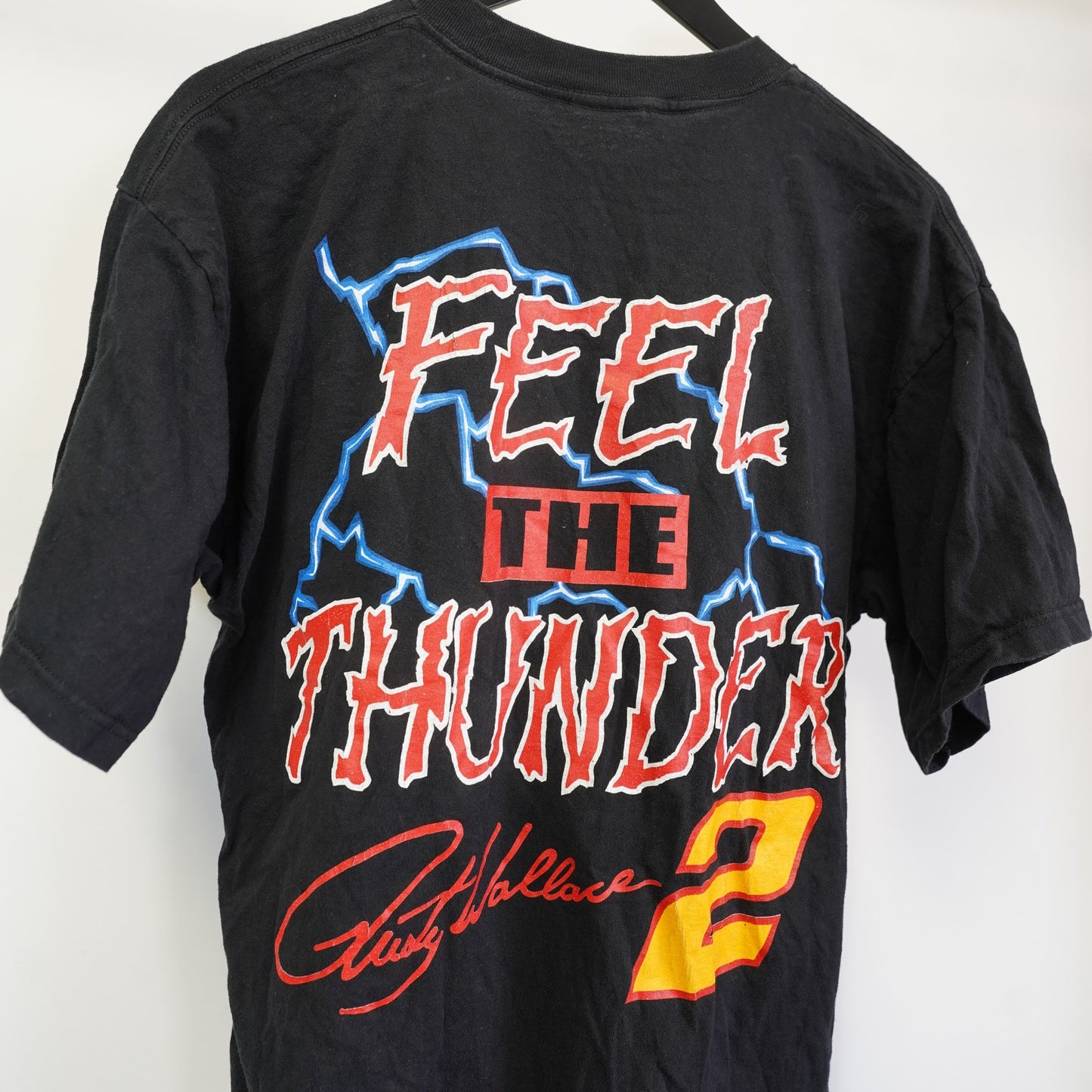 (XL) Vintage Miller Lite Nascar Racing T-Shirt Rusty Wallace Lightning Men's XL Black