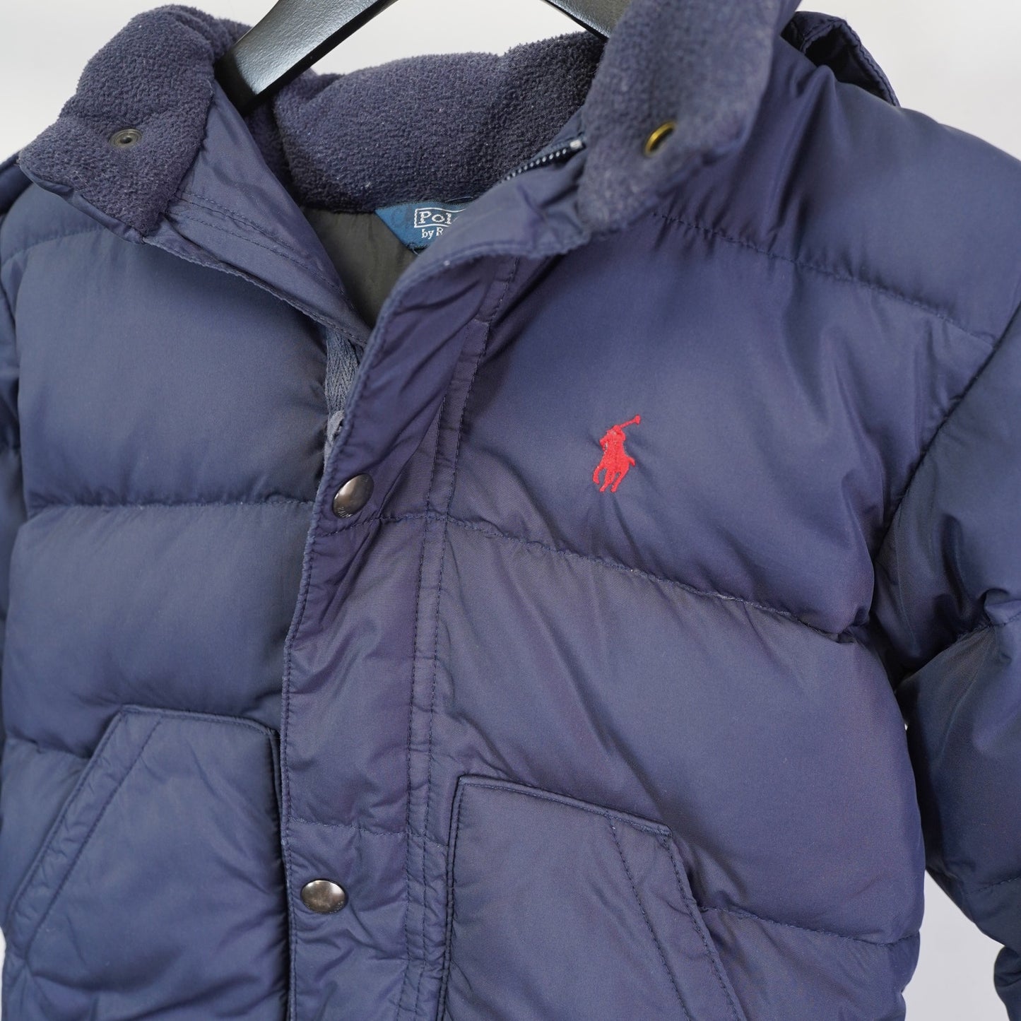 (Kids 3T) Vintage Polo Ralph Lauren Down Puffer Jacket Toddler Size 3T Baby Navy Blue Kids