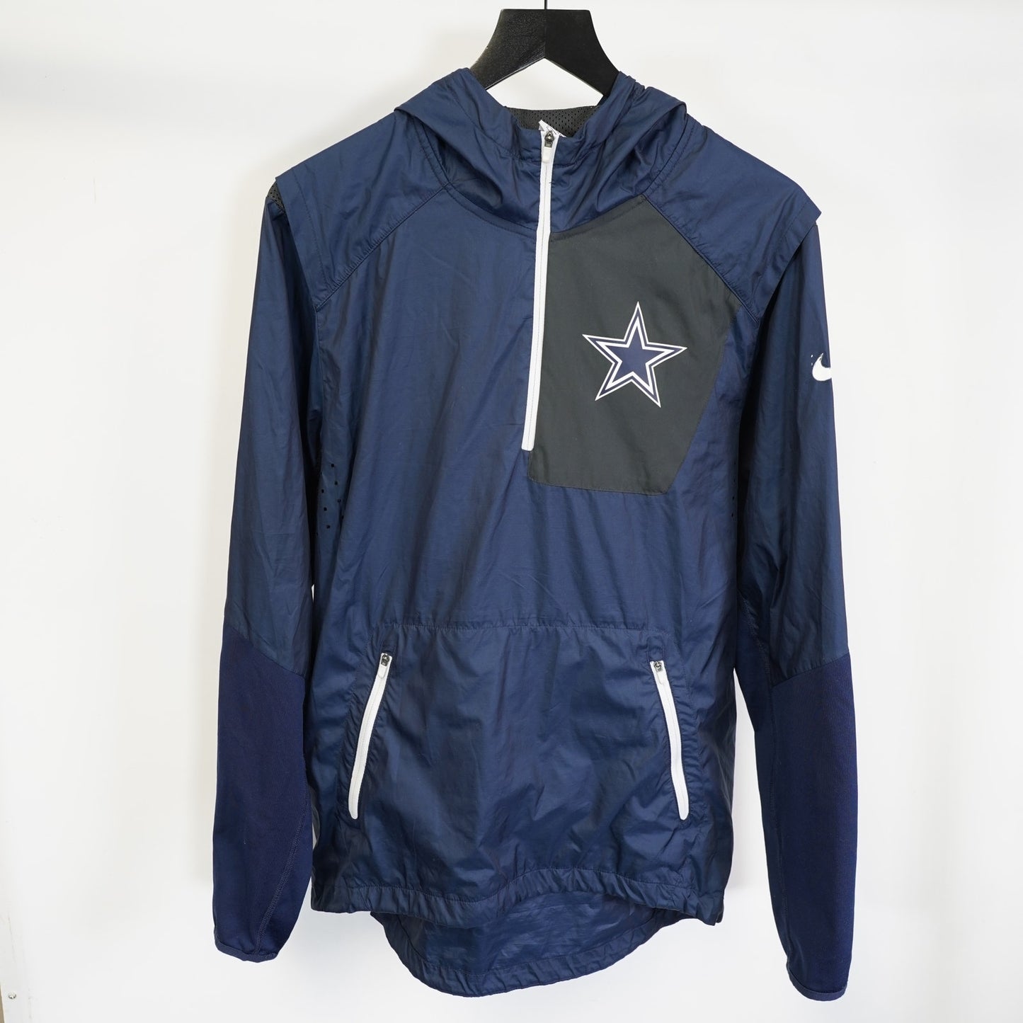 (S) Dallas Cowboys Nike Alpha Fly Rush Pullover Windbreaker Jacket Men's S 1/4 Zip