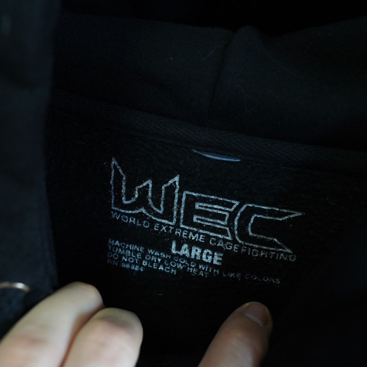 (L) Vintage WEC World Extreme Cagefighting Hoodie Men's Large Black MMA UFC Y2K