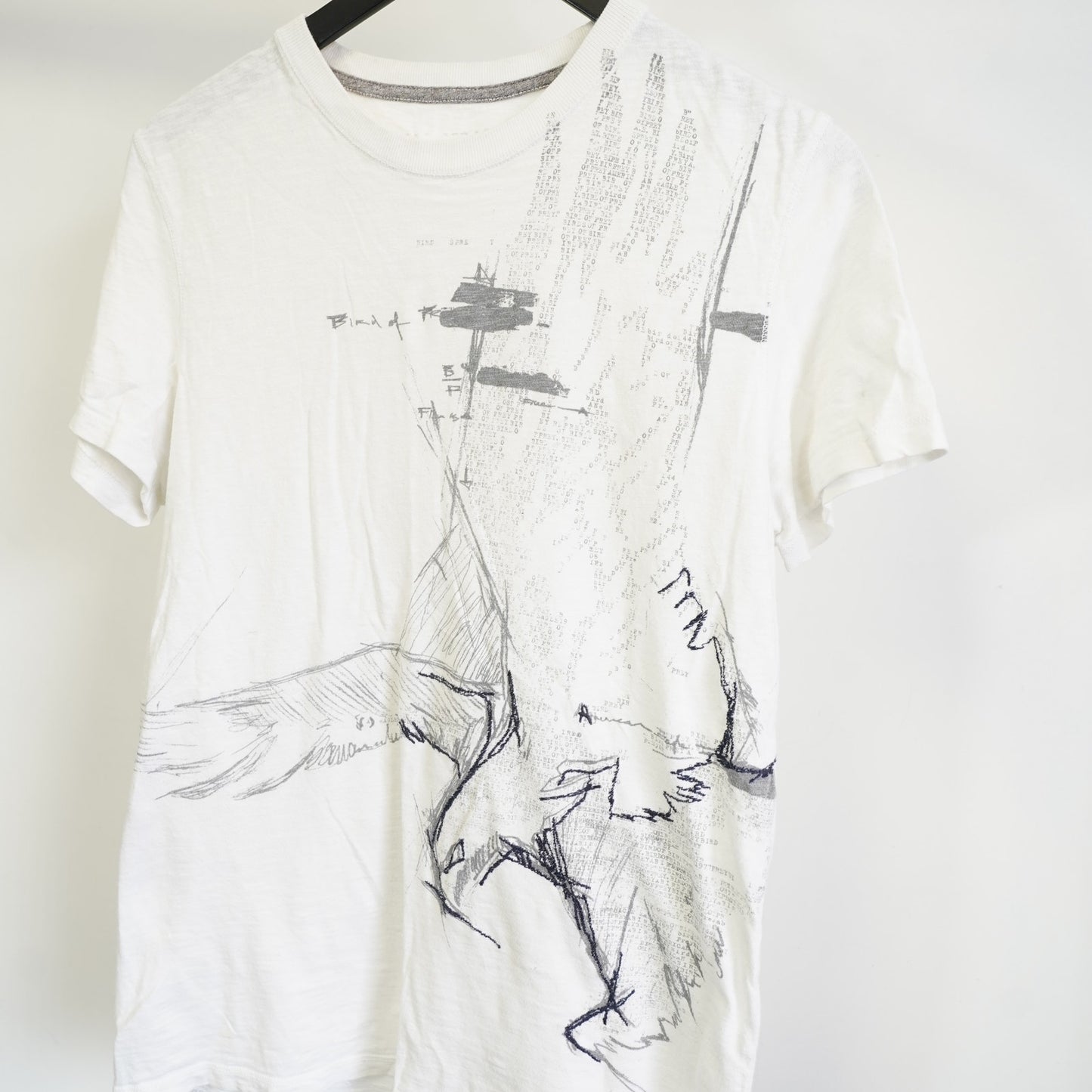 (M) Vintage Fit Y2K American Eagle Sketch Graphic T-Shirt Men's M White 2000s
