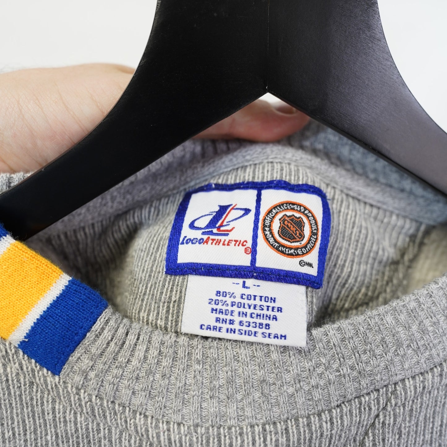 (L) Vintage St. Louis Blues Logo Athletic Stitched Gray Sweatshirt Men's L Gray 90s