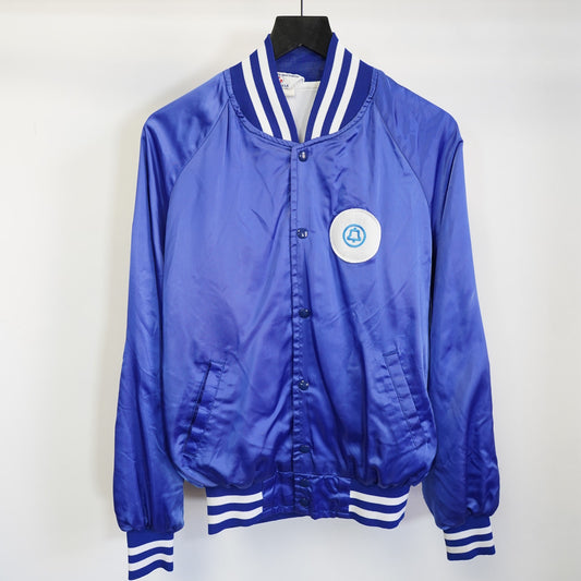 (XL) True Vintage Southwestern Bell Satin Bomber Jacket Men's XL Blue AT&T