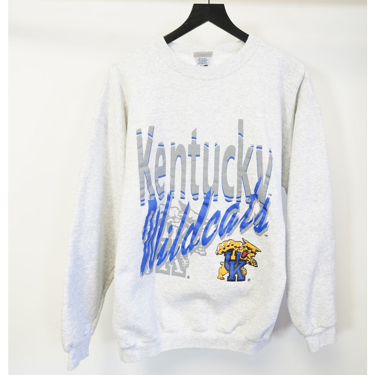 (L) Vintage Kentucky Wildcats 90s UK Sweatshirt Men's L Heather Gray Retro Pluma