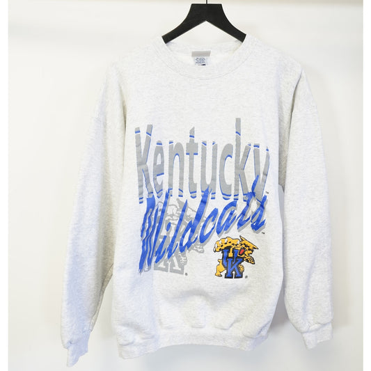 (L) Vintage Kentucky Wildcats 90s UK Sweatshirt Men's L Heather Gray Retro Pluma