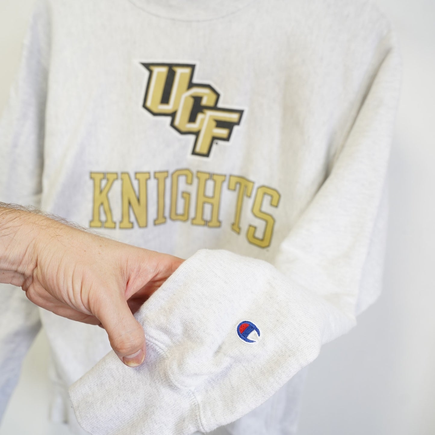 (M) UCF Knights Champion Reverse Weave Sweatshirt Men's M Heather Gray Retro