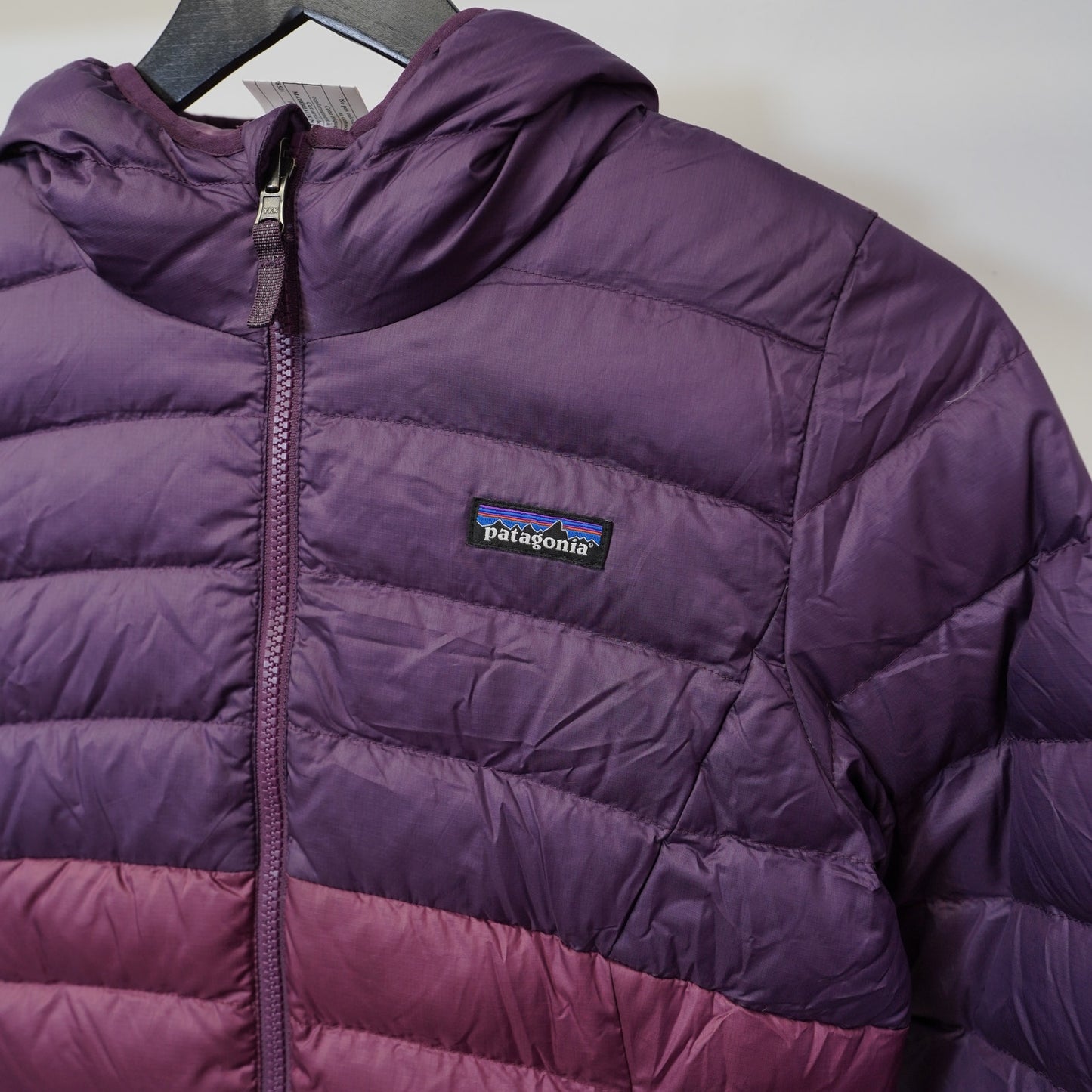 (Youth L) Patagonia Reversible Down Sweater Hoody Puffer Jacket Girls Purple Pink
