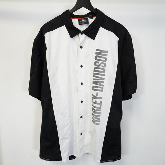 (3XL) Harley-Davidson Performance Mesh Biker Button-Up Men's 3XL Motorcycle White