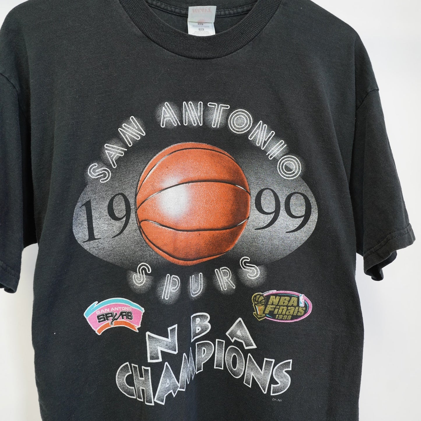 (XL) Vintage San Antonio Spurs T Shirt Size XL 1999 NBA Championship Black 90s