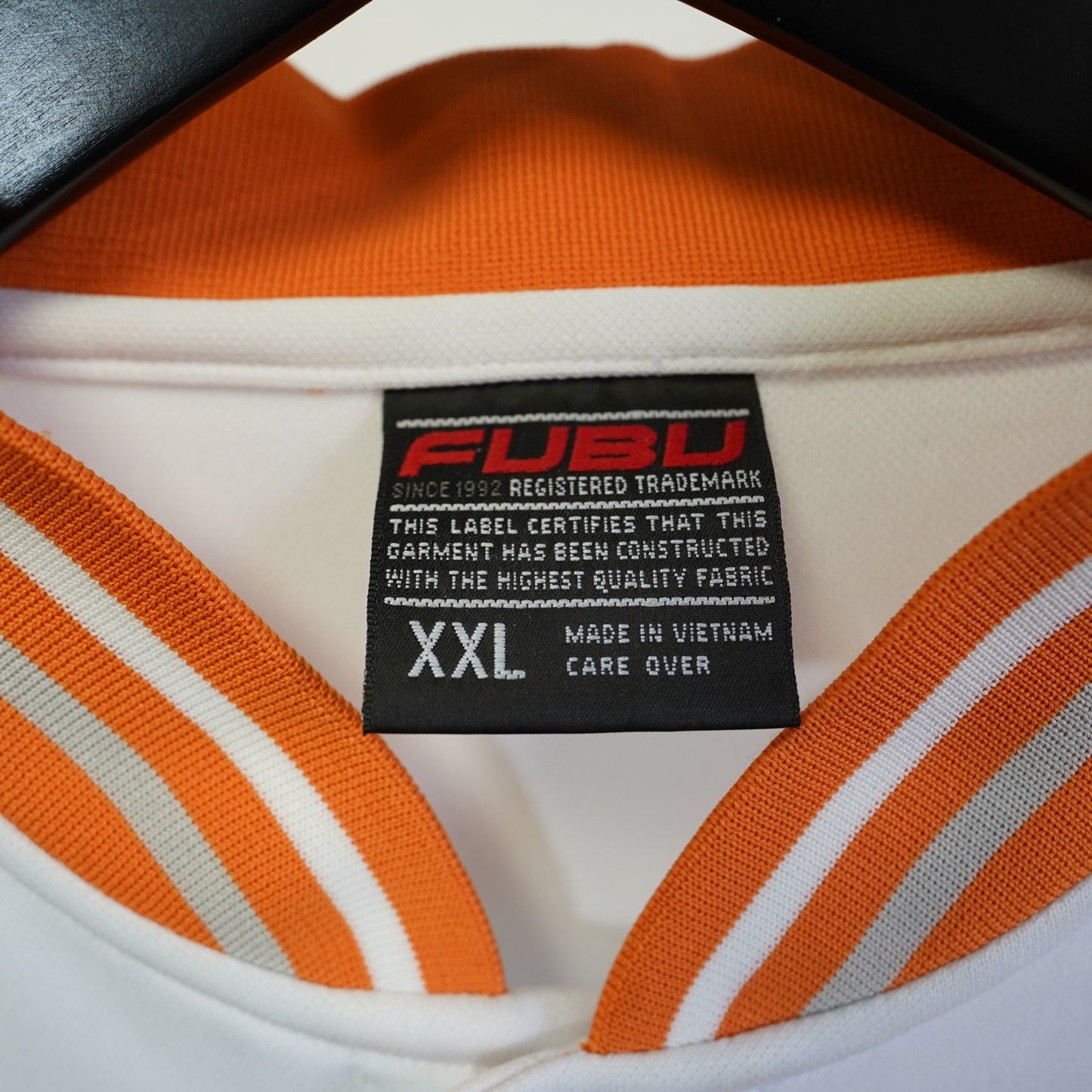 (XXL) Vintage Fubu Texas City Series Warm Up Jacket Men's XXL Sewn White Orange Y2K