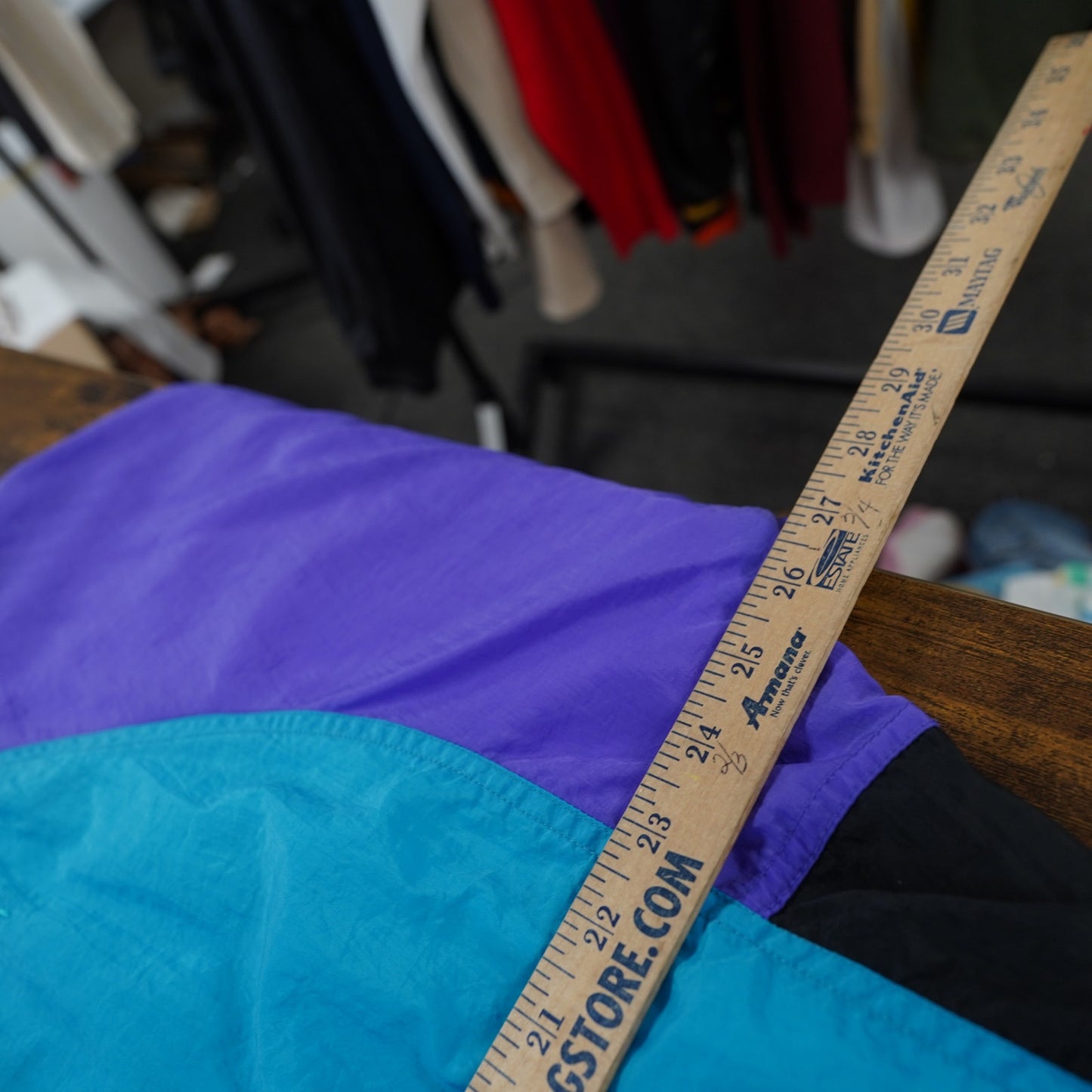 (XL) Vintage 90s Puma Windbreaker Jacket Men's XL Blue Purple Neon Pink Retro Running