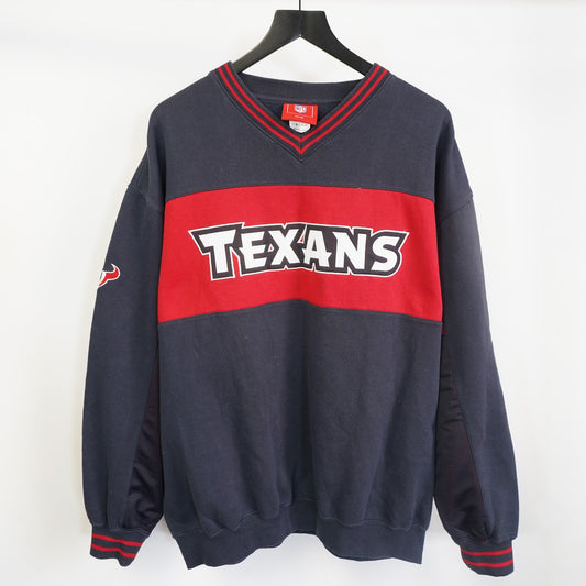 (XL) Vintage Houston Texans Embroidered Crewneck Sweatshirt Men's XL Navy Red NFL