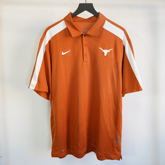 (XL) University of Texas Longhorns Nike Dri-Fit Polo Shirt Men's XL Orange Tech Golf