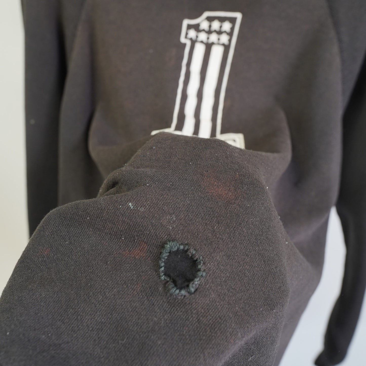 (L) Vintage Duncs Biker Sweatshirt 90s Distressed Mens L Motorcycle Black Harley