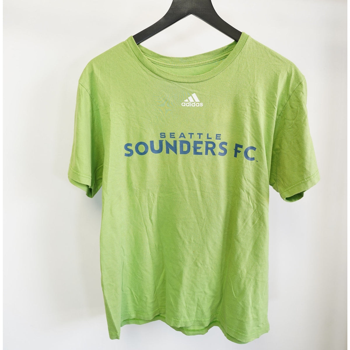 (L) Adidas Seattle Sounders MLS Soccer T-Shirt Men's L Lime Green Futbol